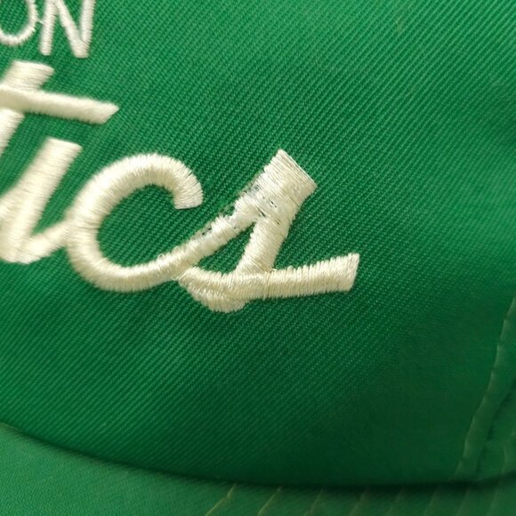 Boston Celtics Script Baseball Cap READ Vtg 90s Snapback Hat Sports Specialties - Picture 7 of 15